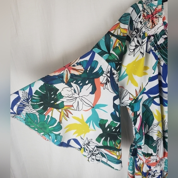 Toxik3 Multicolored Off the Shoulder Romper Sz 2X - Picture 3 of 10